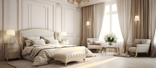 Creamy Bedroom Curtains