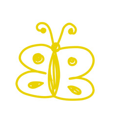 Children Drawing Butterfly by Pencil 