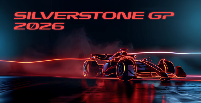 Silverstone race F1 racing car street formula 1 racing high speed banner sports grand prix UK united kingdom