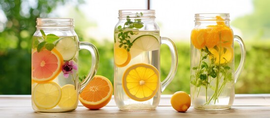 Refreshing summer beverage made with citrus-infused water. - Powered by Adobe