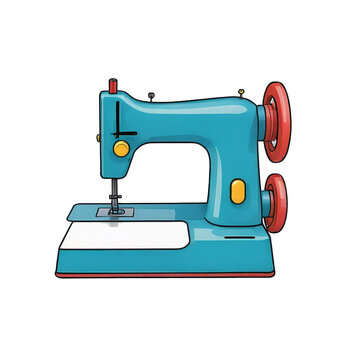 recommend clip art: Sewing Machine Hand Drawn Cartoon Style Illustration