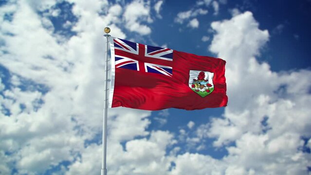 Bermuda Flag Realistic Waving 4k