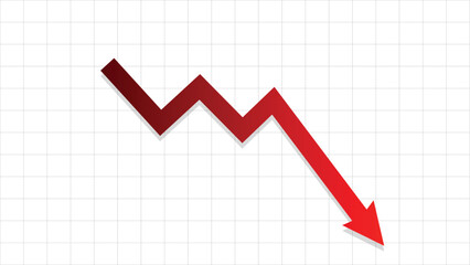 arrow graph going down fall stock diagram loss business decline economic recession financial negative