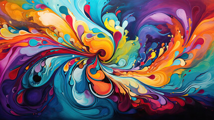 Whimsical Colorful Swirls in Abstract Bliss Background Ai Generative