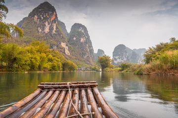 Papier peint photo autocollant rond Guilin Beautiful mountain and water natural landscape in Guilin, Guangxi, China