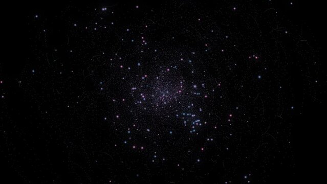 Graphic animation representing a deep space background