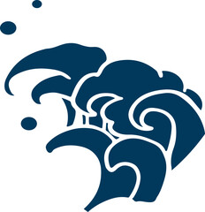 波のイラストシルエット