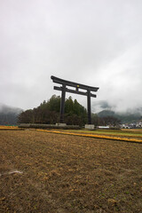 早春の熊野本宮大社の風景