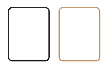 New design of tablet in trendy thin frame style isolated. Empty screen concept. Vector illustration