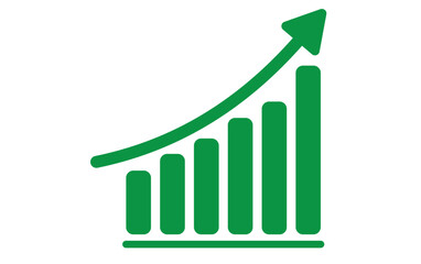 Success business symbol.Growth vector diagram with arrow going up. Vector icon. Editable EPS file.Bar Chart Vector Icon.Vector illustration