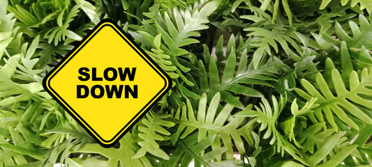 slow down sign 
