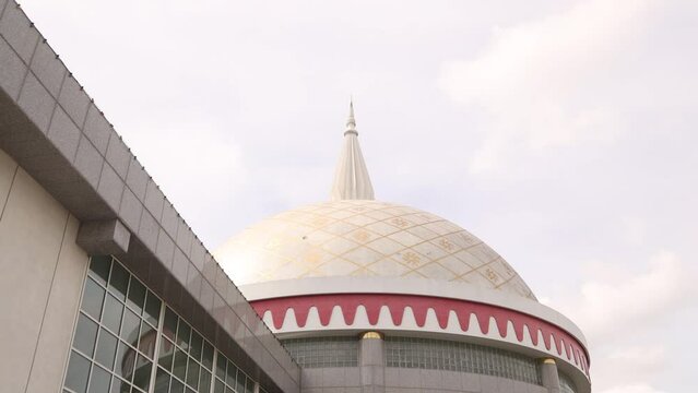 white traditional dome of the royal regalia museum in Bandar Seri Bagawan in Brunei Darussalam
