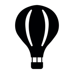 vector hot air balloon icon on white background