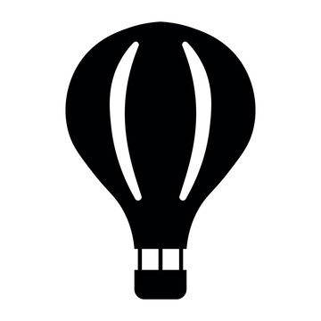 vector hot air balloon icon on white background