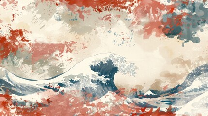 An abstract art background in a vintage style with watercolor texture.