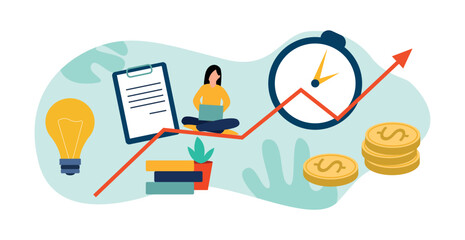 Remote work at home, new trend - Vector illustration