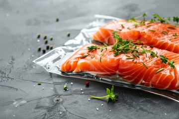 Two uncooked salmon fillets placed on a silver foil wrapper