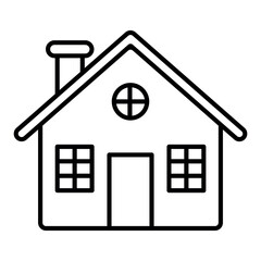 black vector house icon on white background