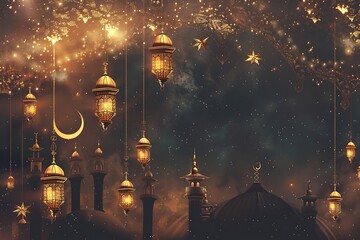 Ramadan greeting card background. Ornament Arabic symbol.