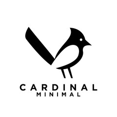 cardinal bird logo icon vector illustration