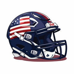 American football helmet with glove flat vector 