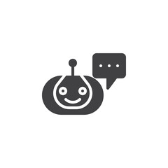 Robot with chat message vector icon