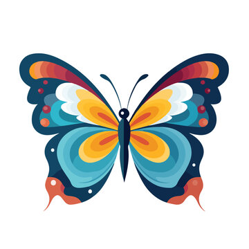 An illustration of a happy butterfly flat vector 