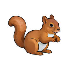 Squirrel Hand Drawn Cartoon Style Illustration