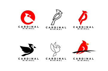 cardinal bird logo icon vector illustration