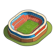 Stadium Hand Drawn Cartoon Style Illustration