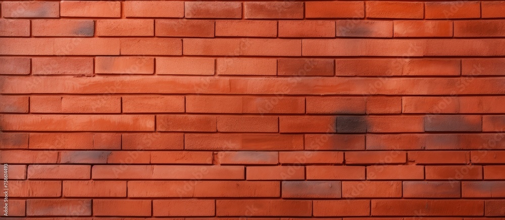 Poster a detailed closeup of a brown brick wall showcasing the intricate brickwork and rectangular pattern,