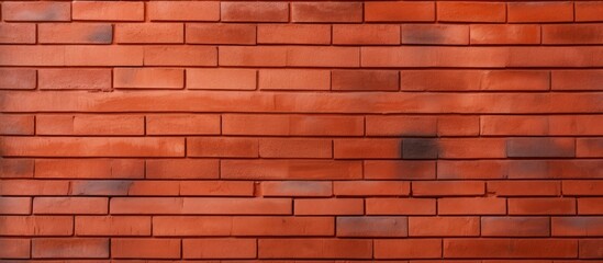 A detailed closeup of a brown brick wall showcasing the intricate brickwork and rectangular pattern, with tints of amber creating a beautiful composite material