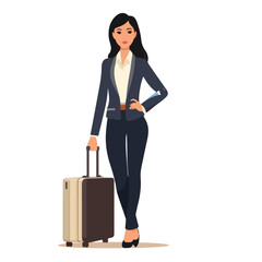 Asian black haired business woman standing 