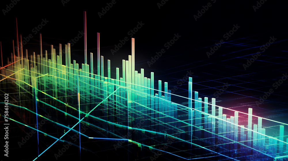 Poster An upward graph charting progress and success with space for text overlay