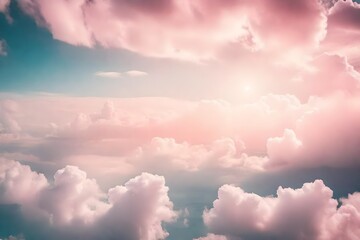 Fototapeta na wymiar cotton candy clouds drifting lazily across the sky