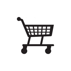 Shopping cart icon isolated on white background. Shopping trolley vector illustration