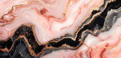 Marble texture pattern with hint of dull gold, cool baby pink and black color 