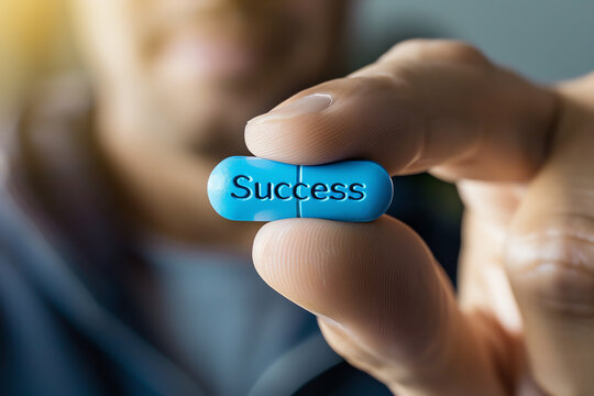 blue success pill concept, AI generated