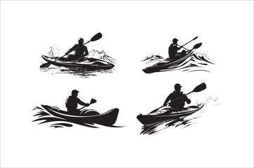 Kayak Silhouette Vector, kayak vector silhouette, kayak silhouette clip art, kayak silhouette images.