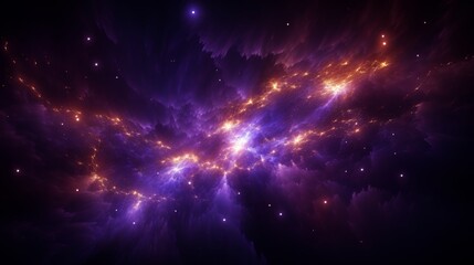 Ethereal purple galaxy image with ample space for creative design and inspiration - obrazy, fototapety, plakaty