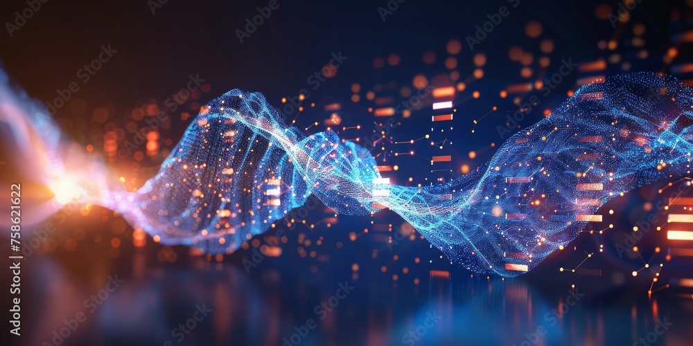 Poster Cyber Symphony: A Dynamic Visualization of Data Waves, Embodying the Flow and Connectivity of Digital Information, Generative AI