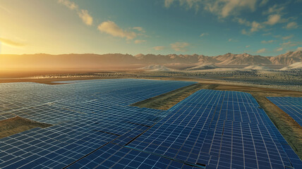 Solar farm in a desert