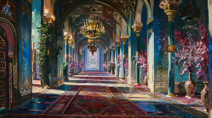 Fototapeta na wymiar A muslim mosque oil painting ..