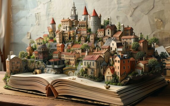 A city built on the back of a giant book