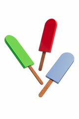 Ice sticks of various colors and flavors