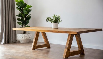 Mesa de madera en una habitación