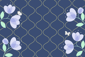 花とアンティークな壁紙