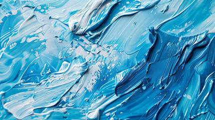 Abstract blue sea background with oil paint 