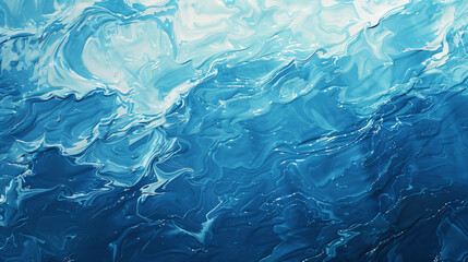 Abstract blue sea background with oil paint 