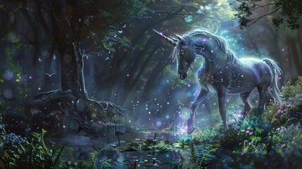 Fairy unicorn illustration, a whimsical depiction that brings to life the playfulness and charm of these mythical beings.